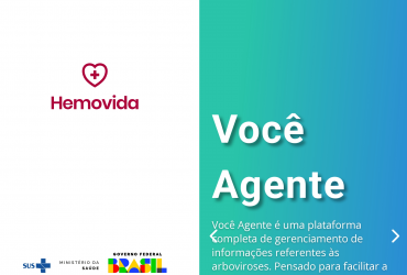 Screenshots das páginas iniciais dos aplicativos Hemovida e Você Agente