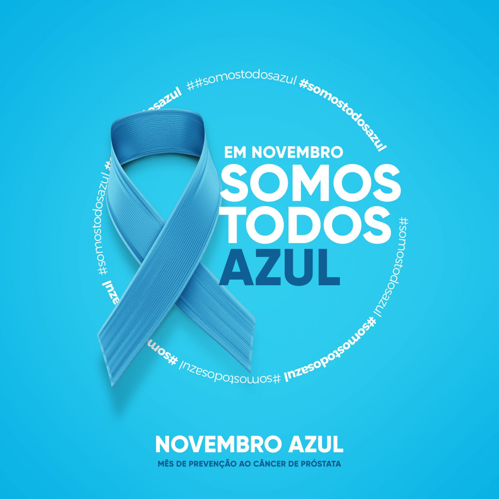 Fita azul para a campanha do Novembro Azul contra o câncer de próstata e pela saúde dos homens