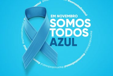 Fita azul para a campanha do Novembro Azul contra o câncer de próstata e pela saúde dos homens