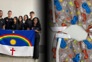 Estudantes responsáveis pela criação da fralda biodegradável
