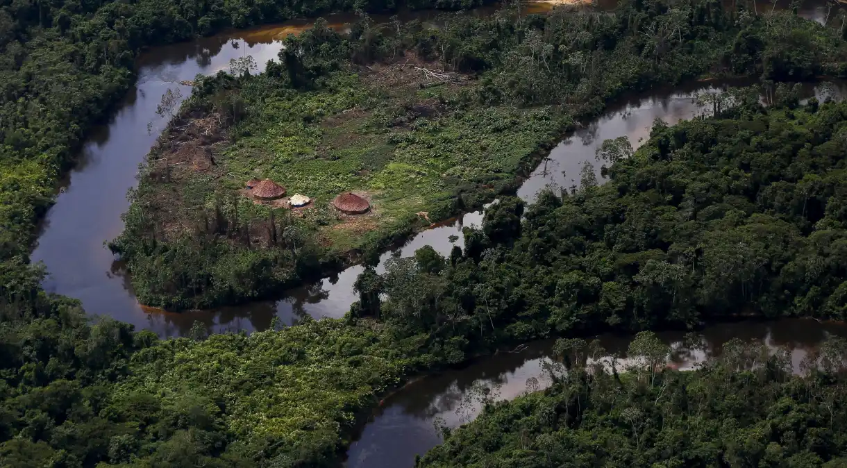 Imagem aérea do território yanomami em Roraima