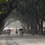 Inverno amazônico, chuva na Praça da República em Belém, capital do Pará
