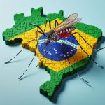 Mosquito da dengue e o mapa do Brasil