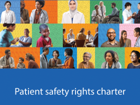 Capa da Carta dos Direitos de Segurança do Paciente criado pela OMS
