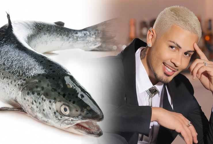 Humorista Carlinhos Maia e o peixe salmão