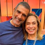 Ator Marcos Pasquim e a apresentadora Cissa Guimarães no programa Sem Censura