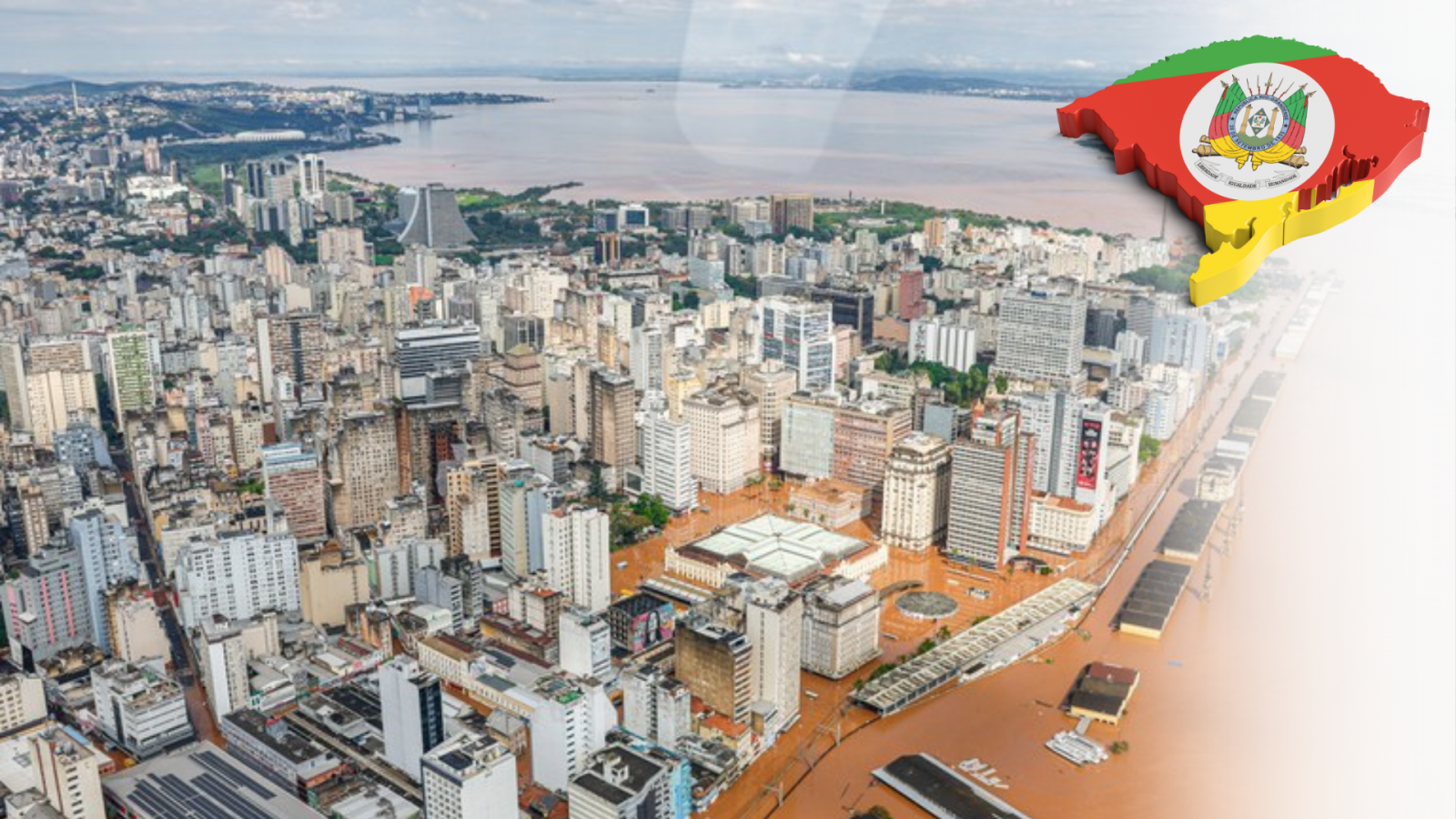 Porto Alegre, capital do Rio Grande do Sul inundada