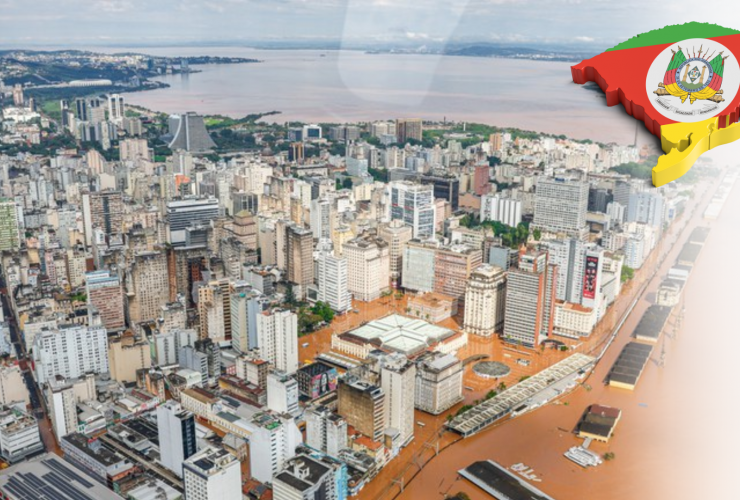 Porto Alegre, capital do Rio Grande do Sul inundada