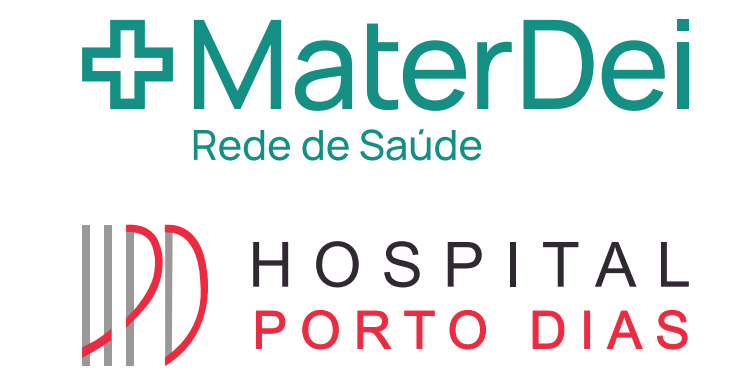 Logos da rede Mater Dei e do Hospital Porto Dias