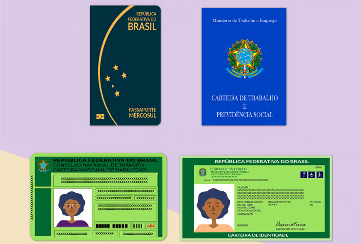 Documentos oficiais com foto do Brasil
