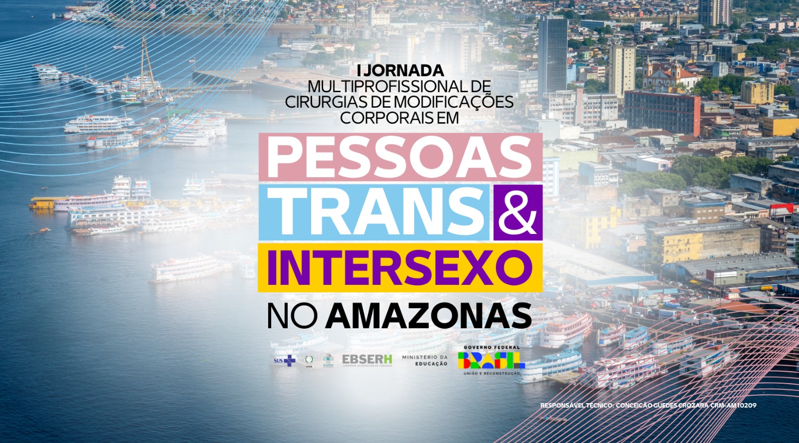 Cartaz da Primeira Jornada Multiprofissional de Cirurgias de Modificações Corporais em Pessoas Trans e Intersexo