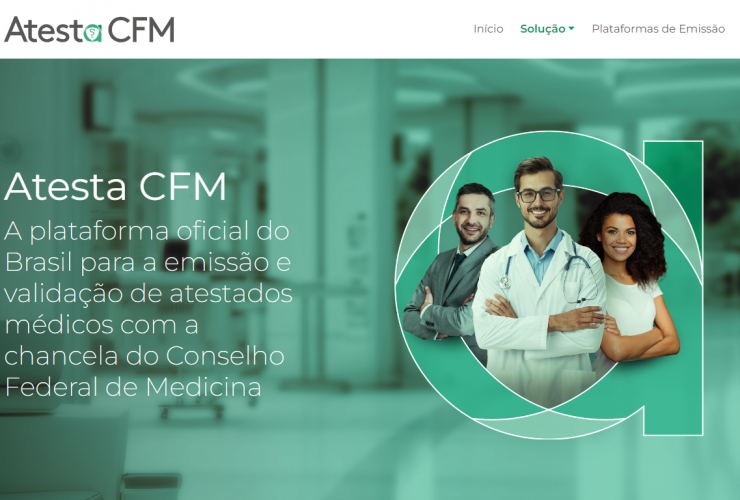 Página inicial da plataforma Atesta CFM