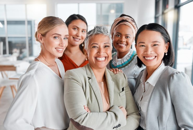 Grupo de mulheres na liderança