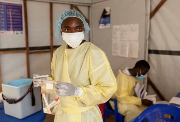 Laboratório em centro de tratamento na República Democrática do Congo