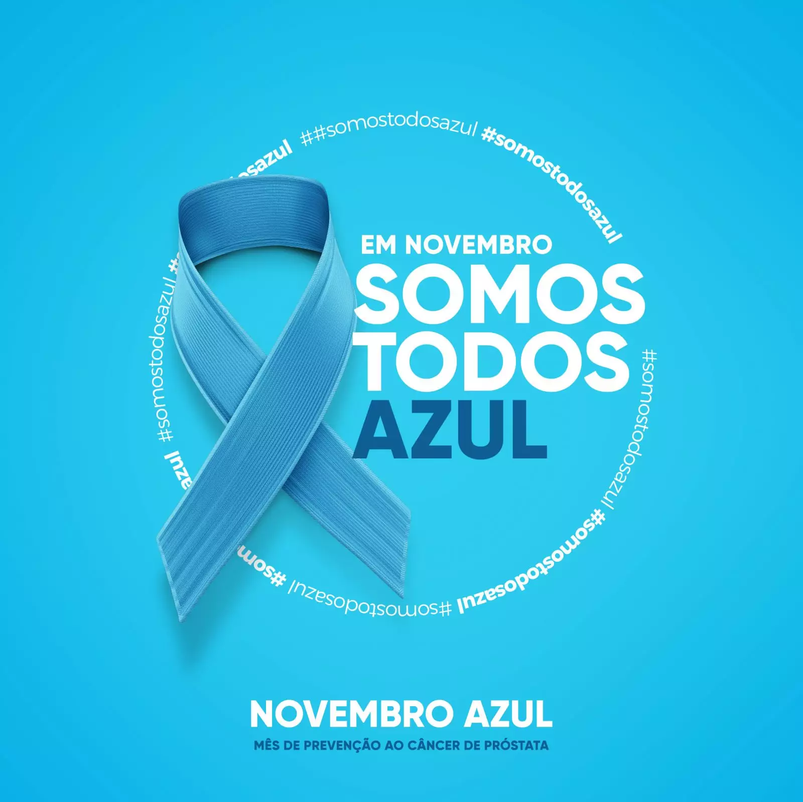 Fita azul para a campanha do Novembro Azul contra o câncer de próstata e pela saúde dos homens