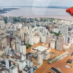 Porto Alegre, capital do Rio Grande do Sul inundada