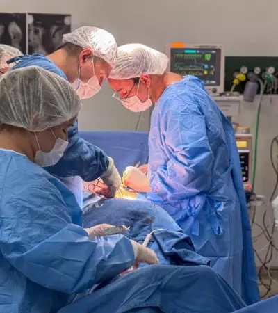 Foto da cirurgia realizada pelo Hospital Metropolitano de Urgência e Emergência em Ananindeua