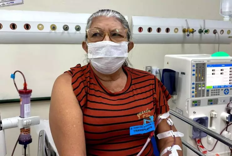 A paciente paraense Edinalva Pinheiro recebe o primeiro transplante de rim de 2025 Foto: divulgação Agência Pará